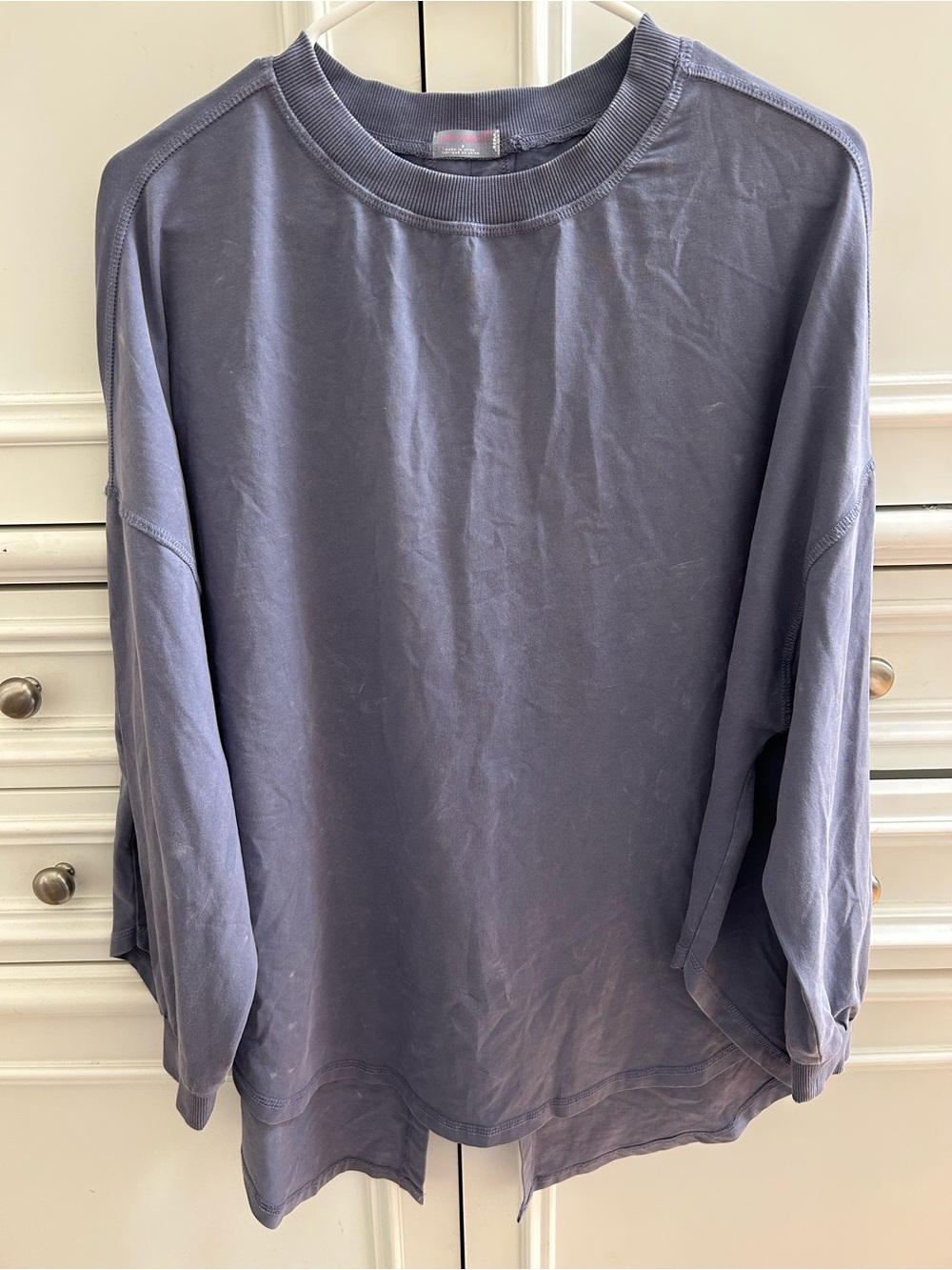 NWOT Free People Split Back Long Sleeve Crewneck Shirt - Light Purple